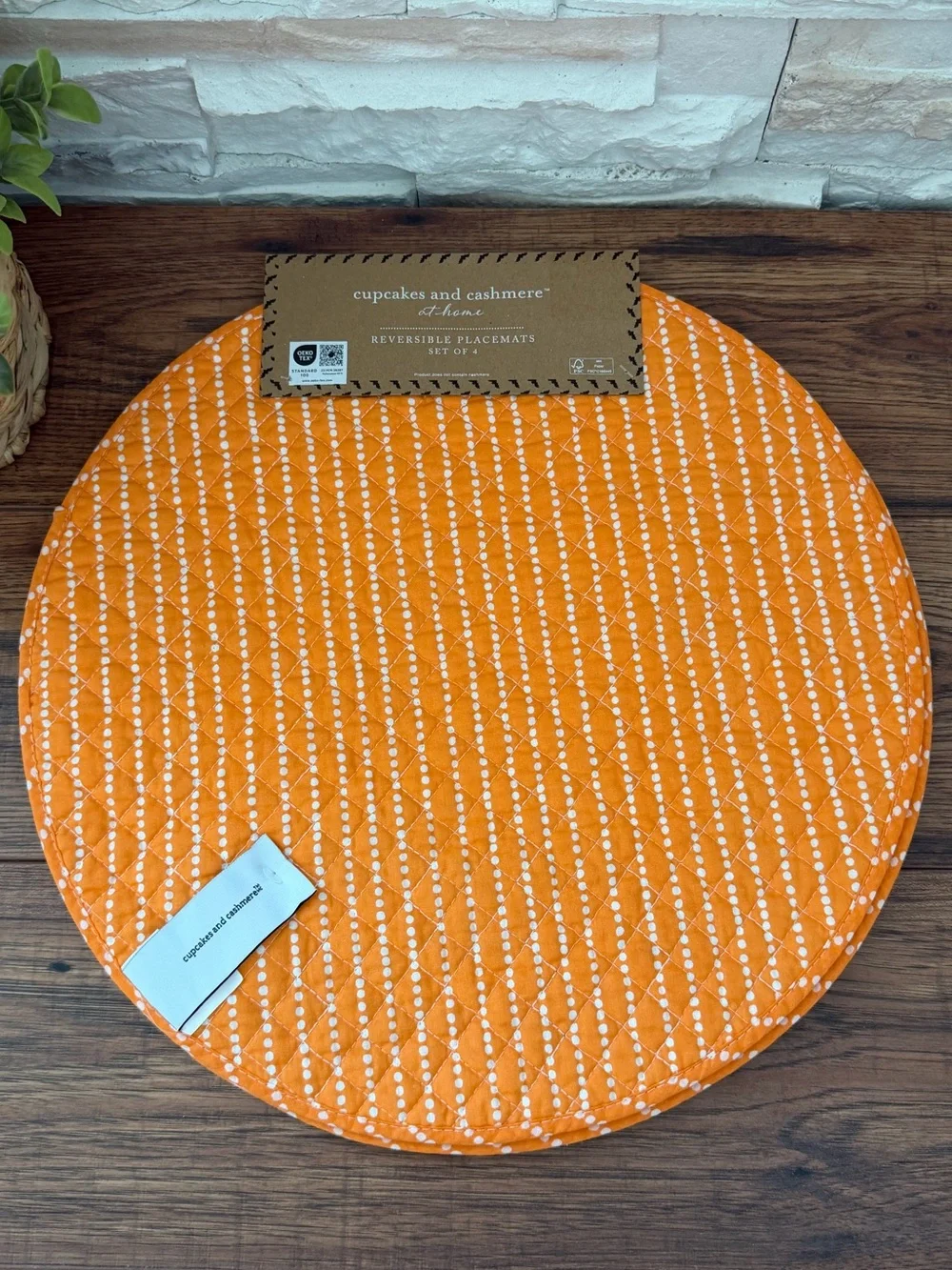 🆕 Cupcakes and Cashmere | 🎃 Halloween Reversible Round Placemats - Set of 4.